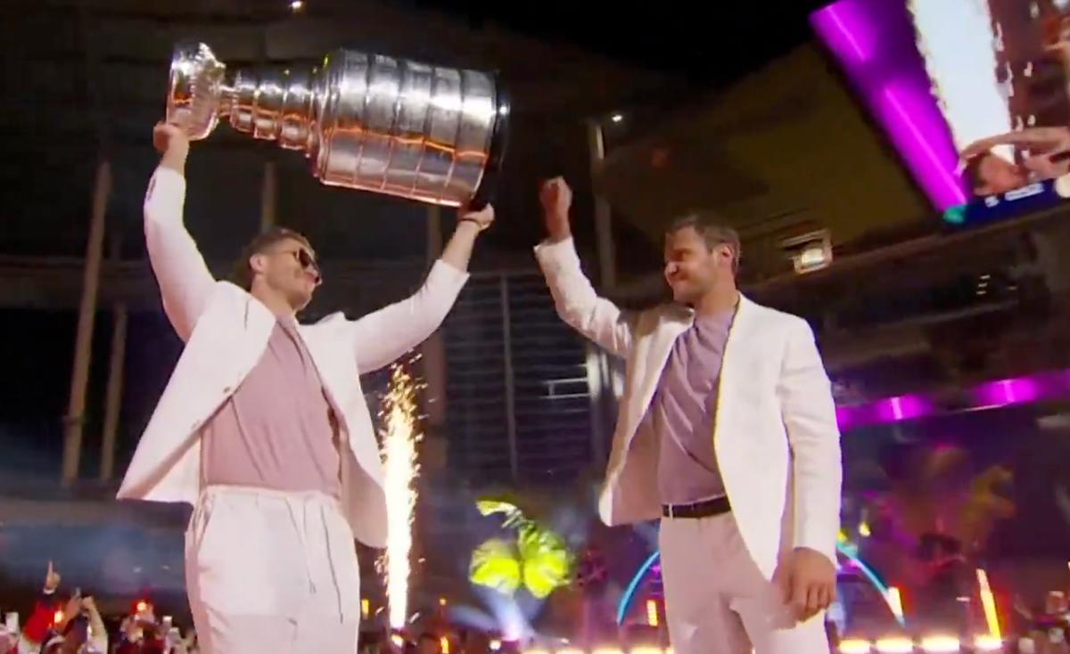 Matthew Tkachuk and Aleksander Barkov 