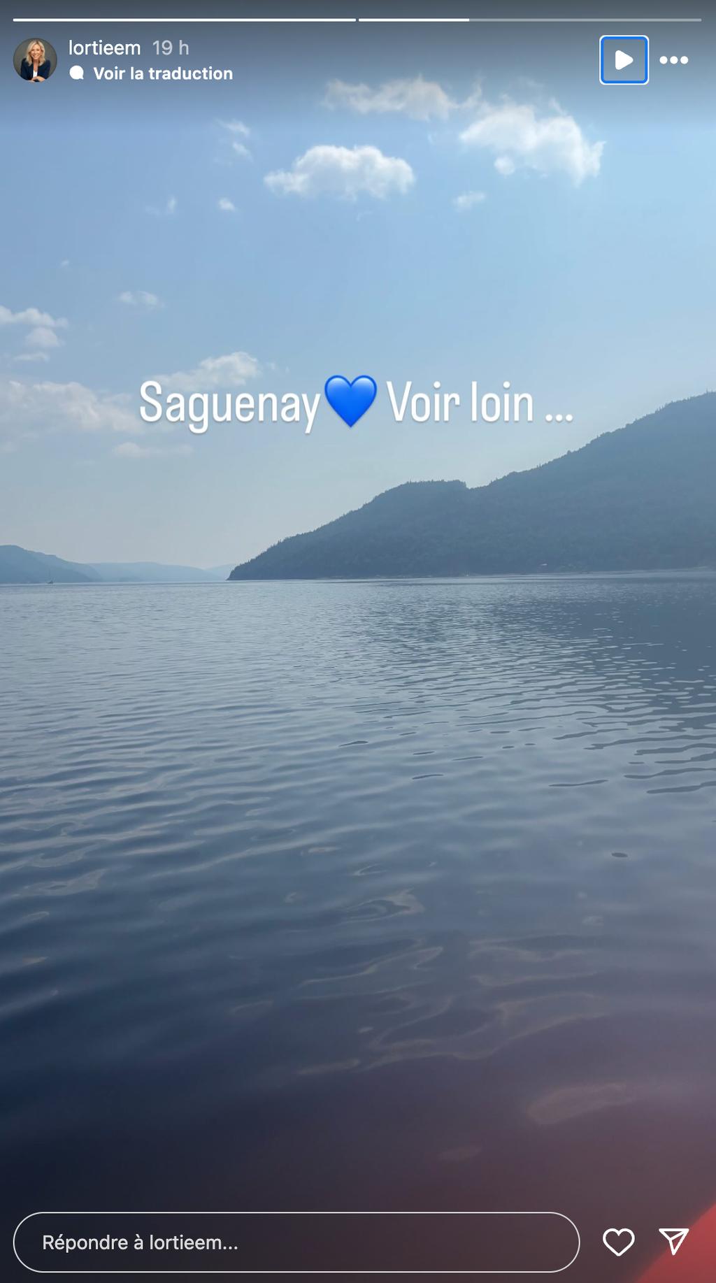 Ève-Marie Lortie en vacances au Saguenay