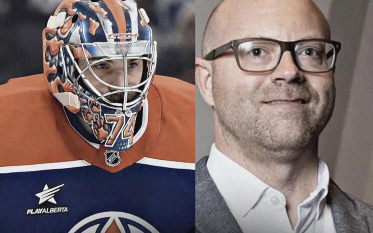 Stuart Skinner and Stan Bowman