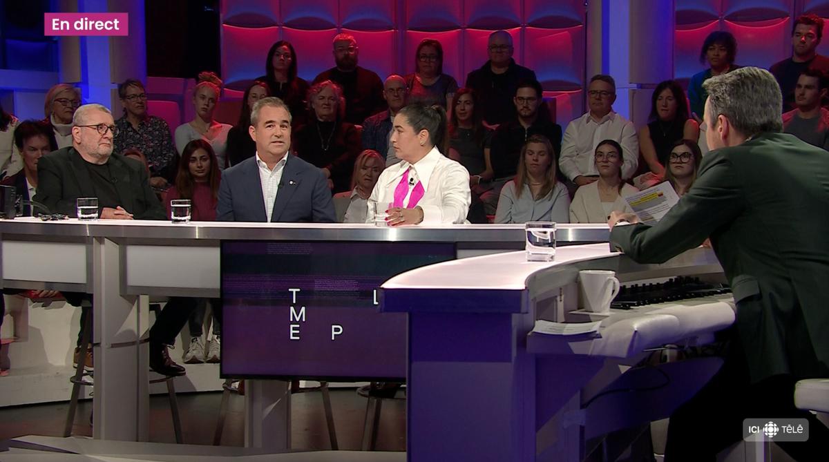 Geoff Molson, Mariana Mazza et Guy A. Lepage