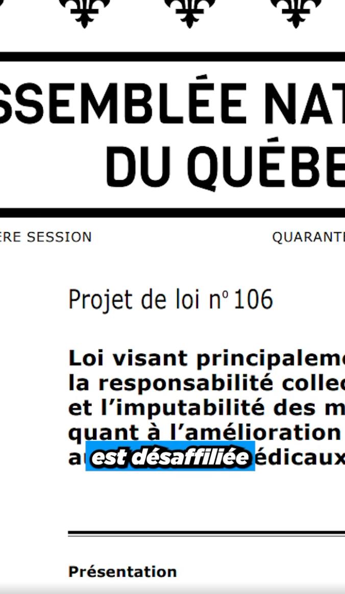 Projet de loi #106 de la CAQ