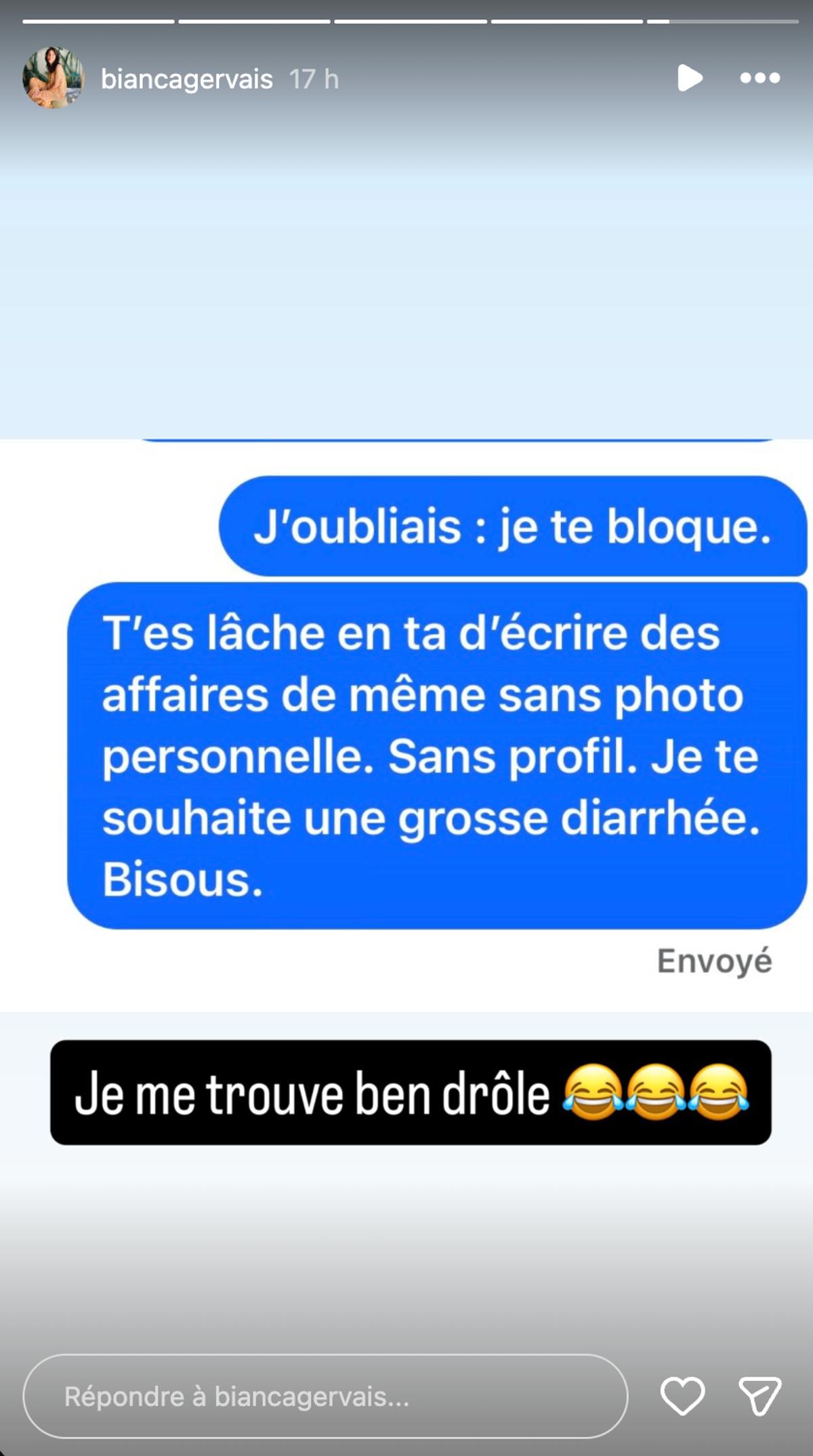 Bianca Gervais expose une femme qui lui manque de respect