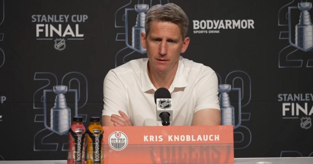 Kris Knoblauch speaks to the media June 14th 2025. Screenshot.