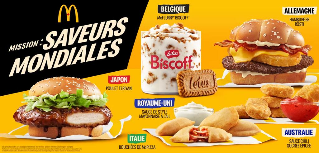 Menu saveurs mondiales du McDonalds