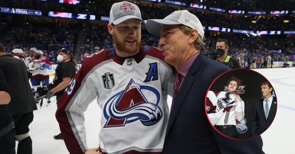 Nathan MacKinnon et Joe Sakic - Repêchage et Coupe ensemble