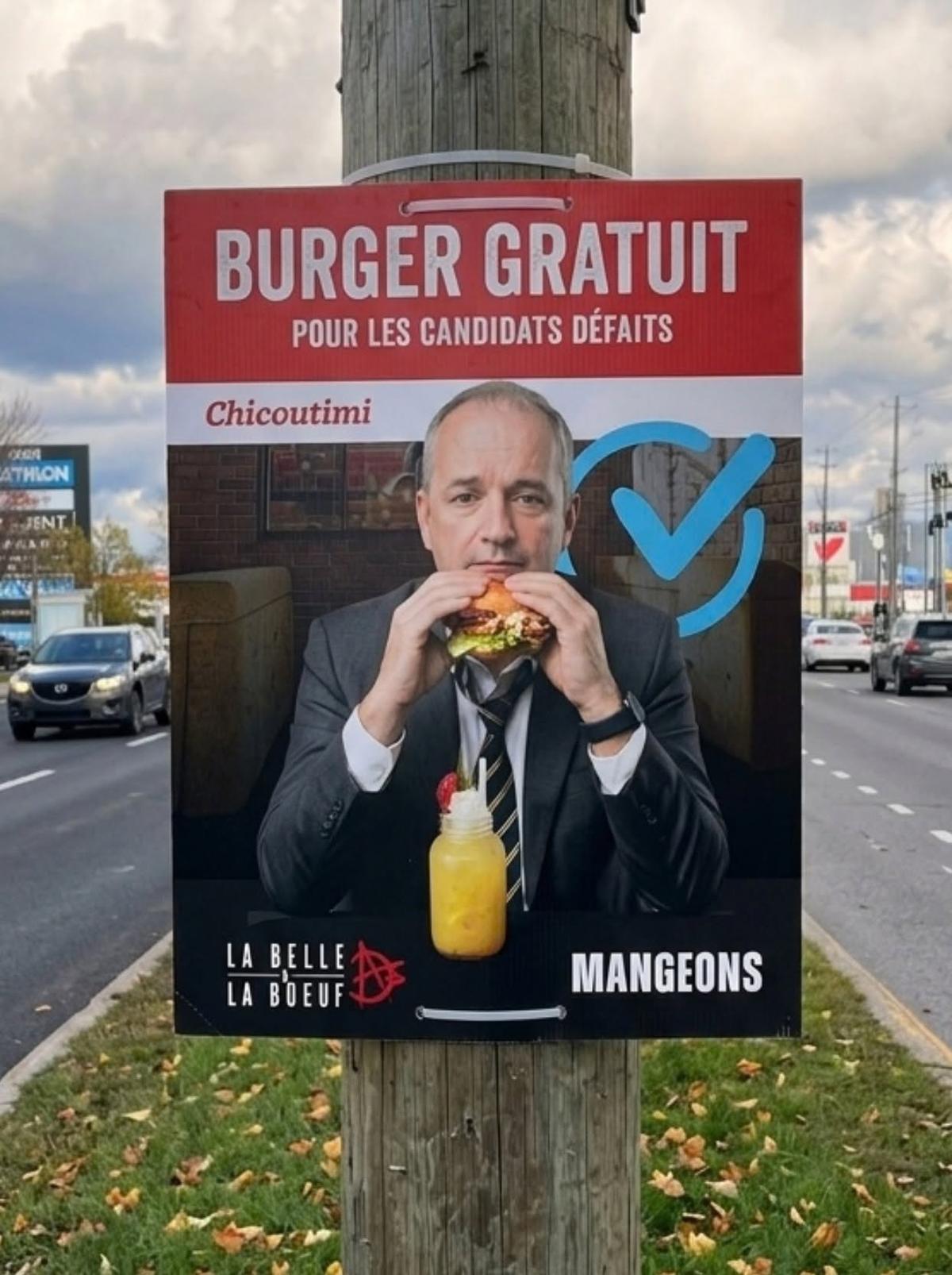 Burger gratuit pour les candidats défaits