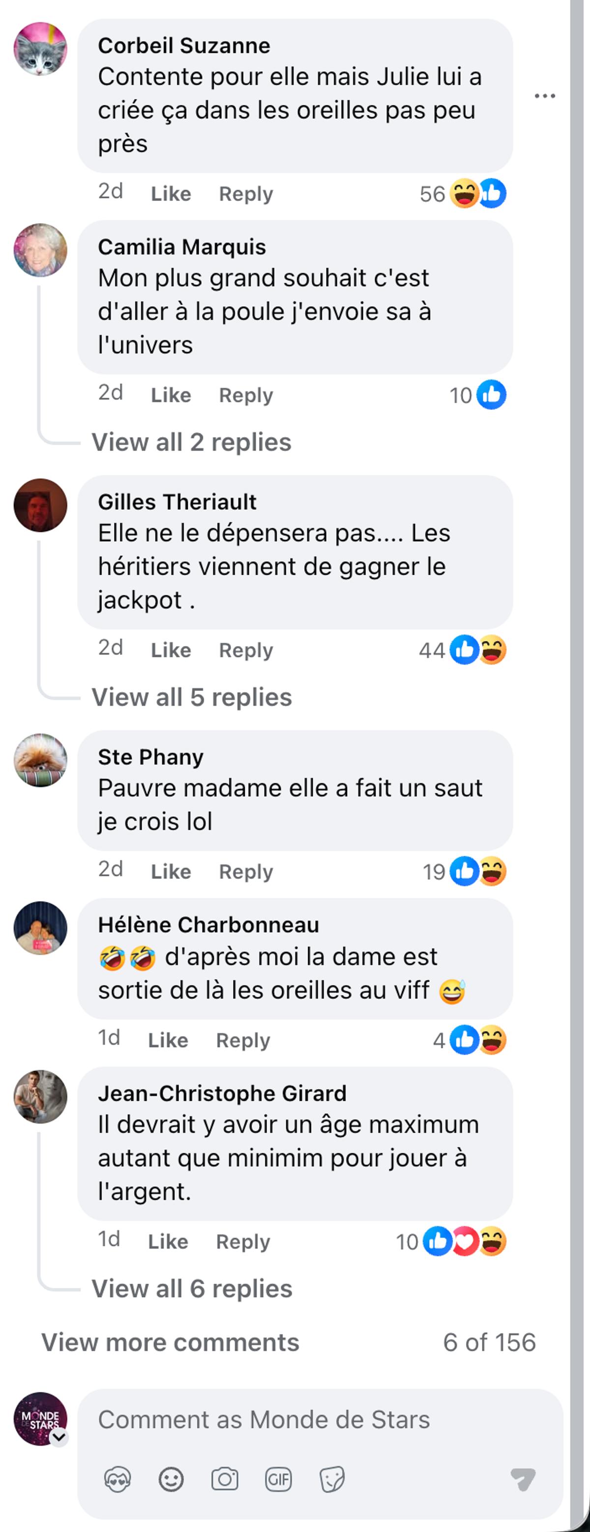Capture d'écran Facebook