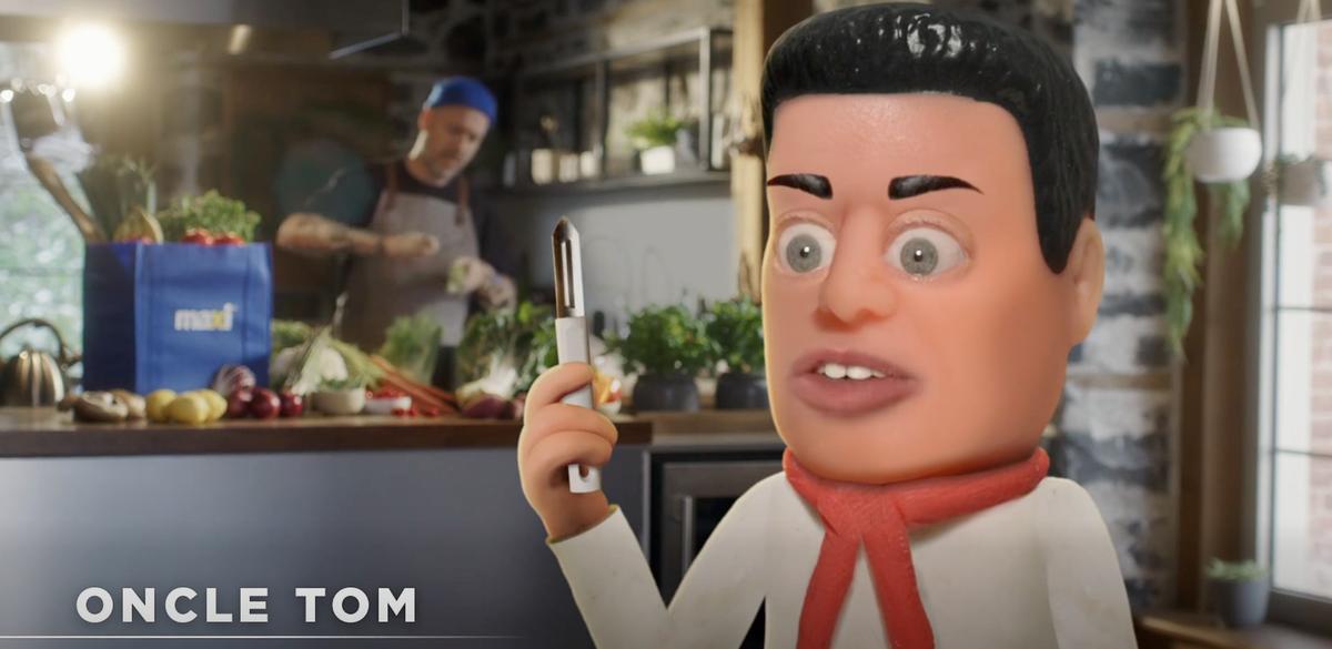 Oncle Tom dans une publicité de Maxi