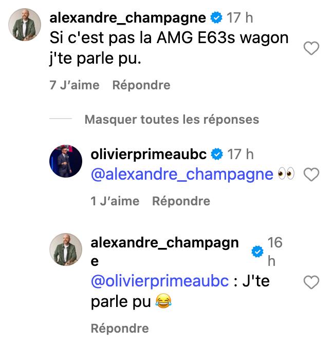 Échange entre Alexandre Champagne et Olivier Primeau