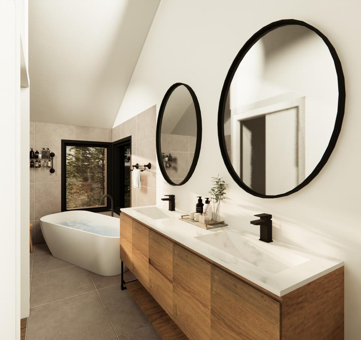 Salle de bain aux finitions modernes