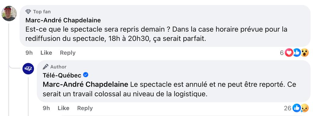 Annulation du spectacle de la Fête Nationale