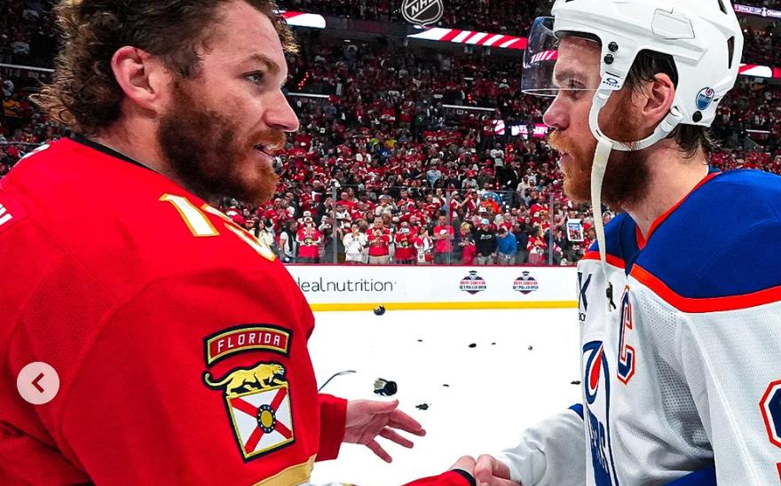 Matthew Tkachuk and Connor McDavid 