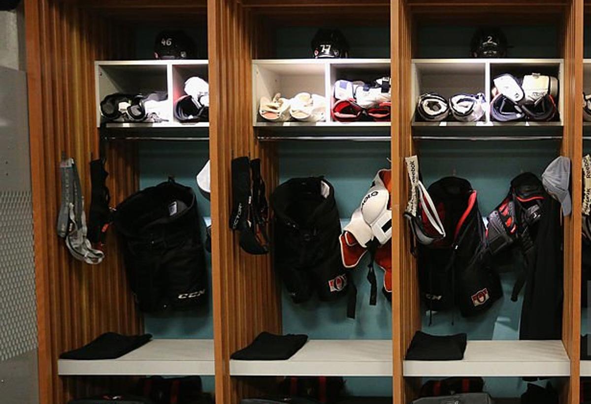 Senators' dressing room. 