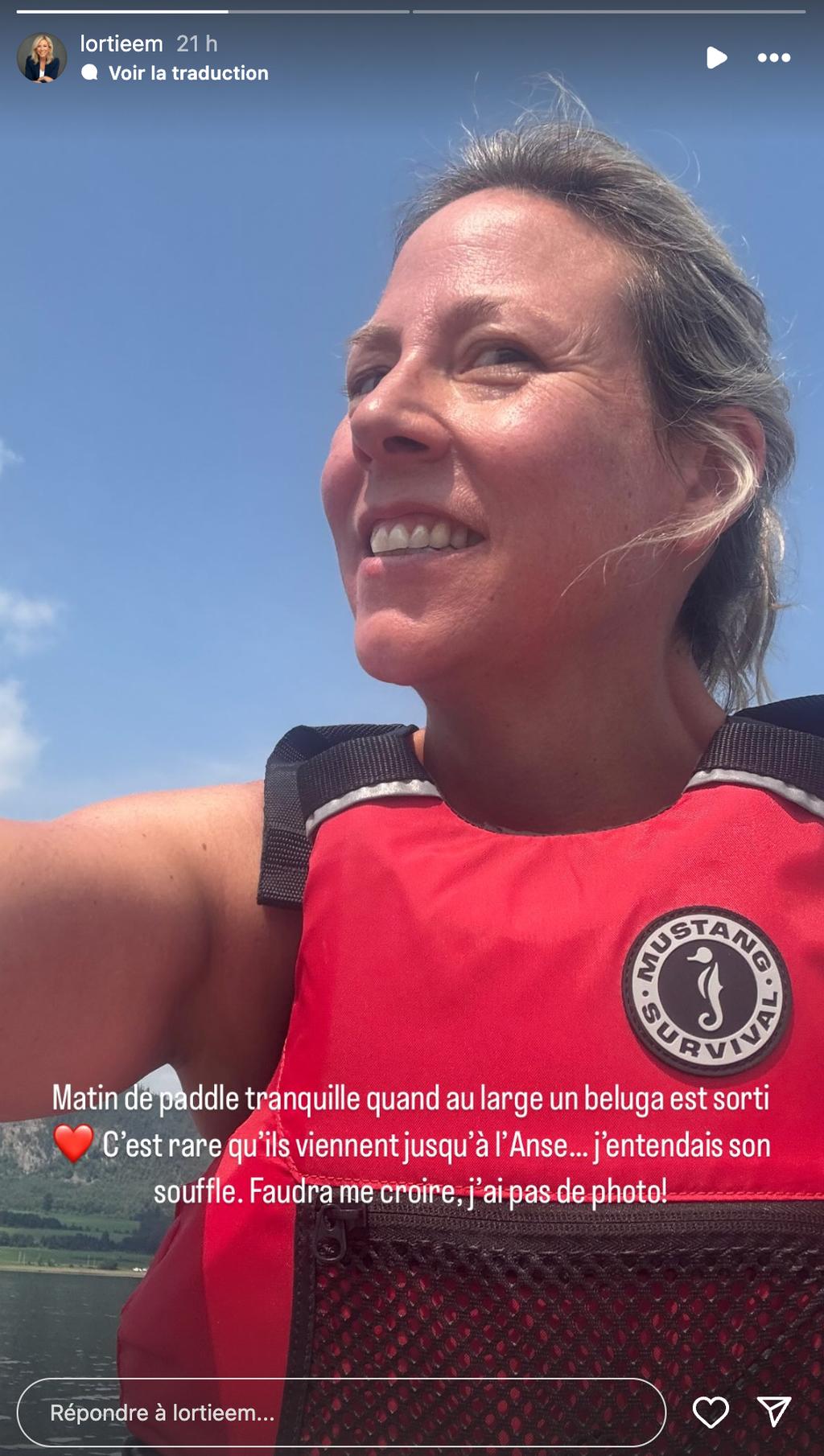 Ève-Marie Lortie en vacances au Saguenay