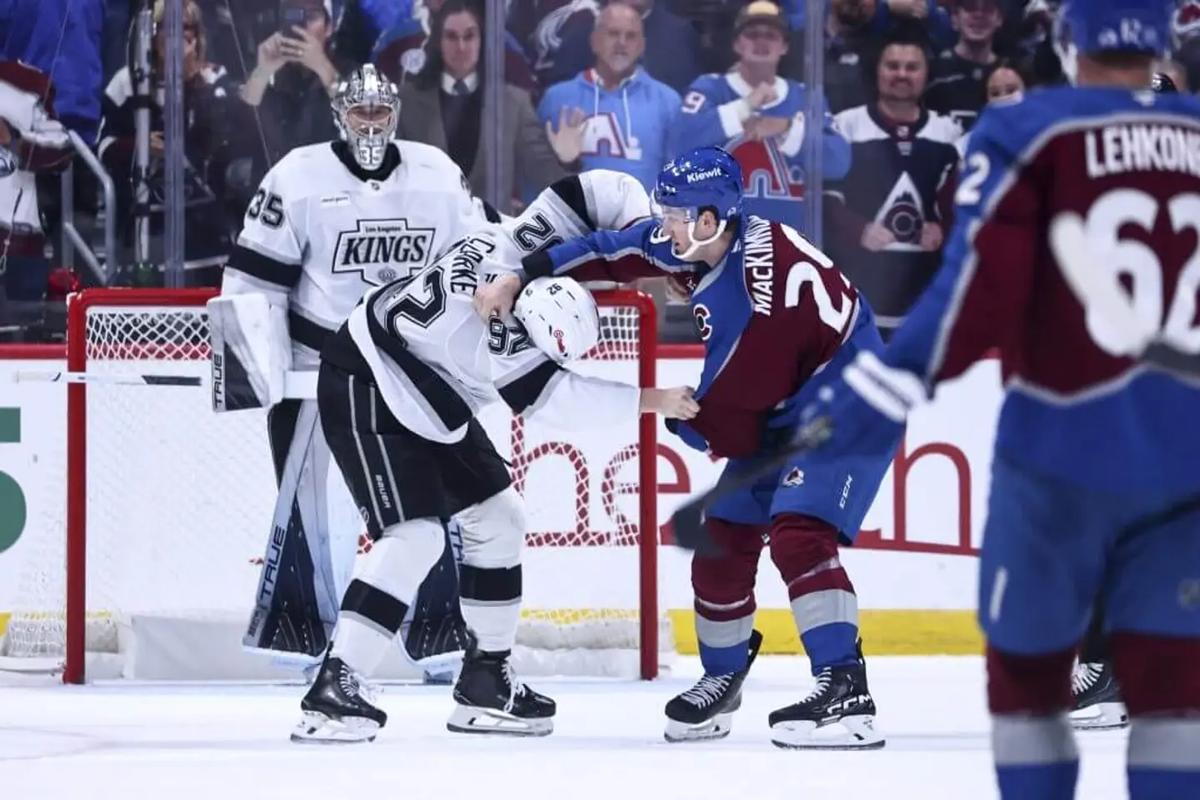 Nathan MacKinnon and Brandt Clarke