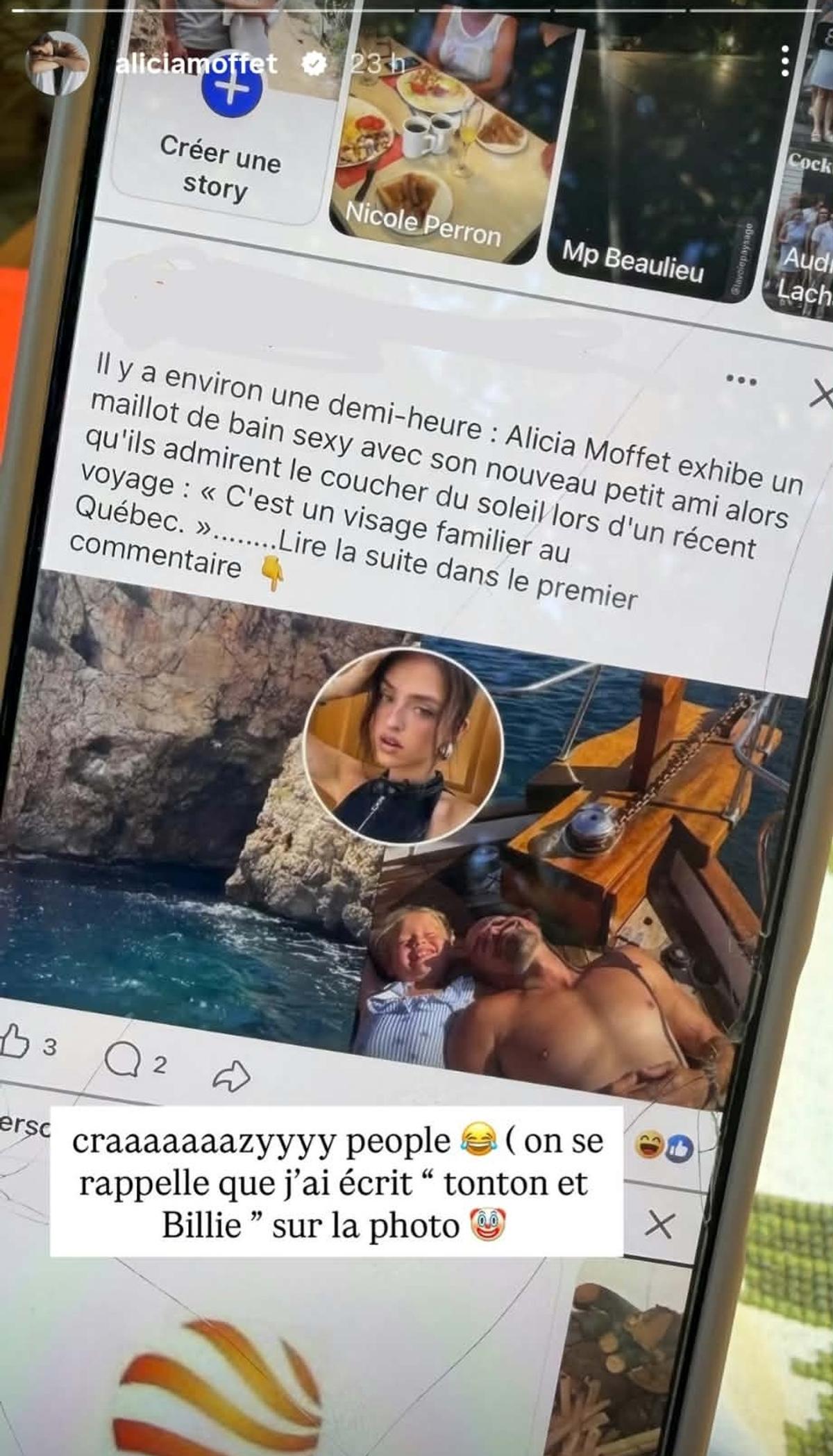 Alicia Moffet répond aux rumeurs sur sa vie amoureuse
