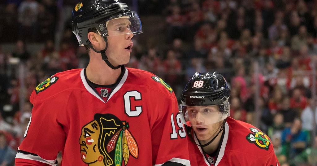 Jonathan Toews and Patrick Kane with the Chicago Blackhawks. Keystone Press