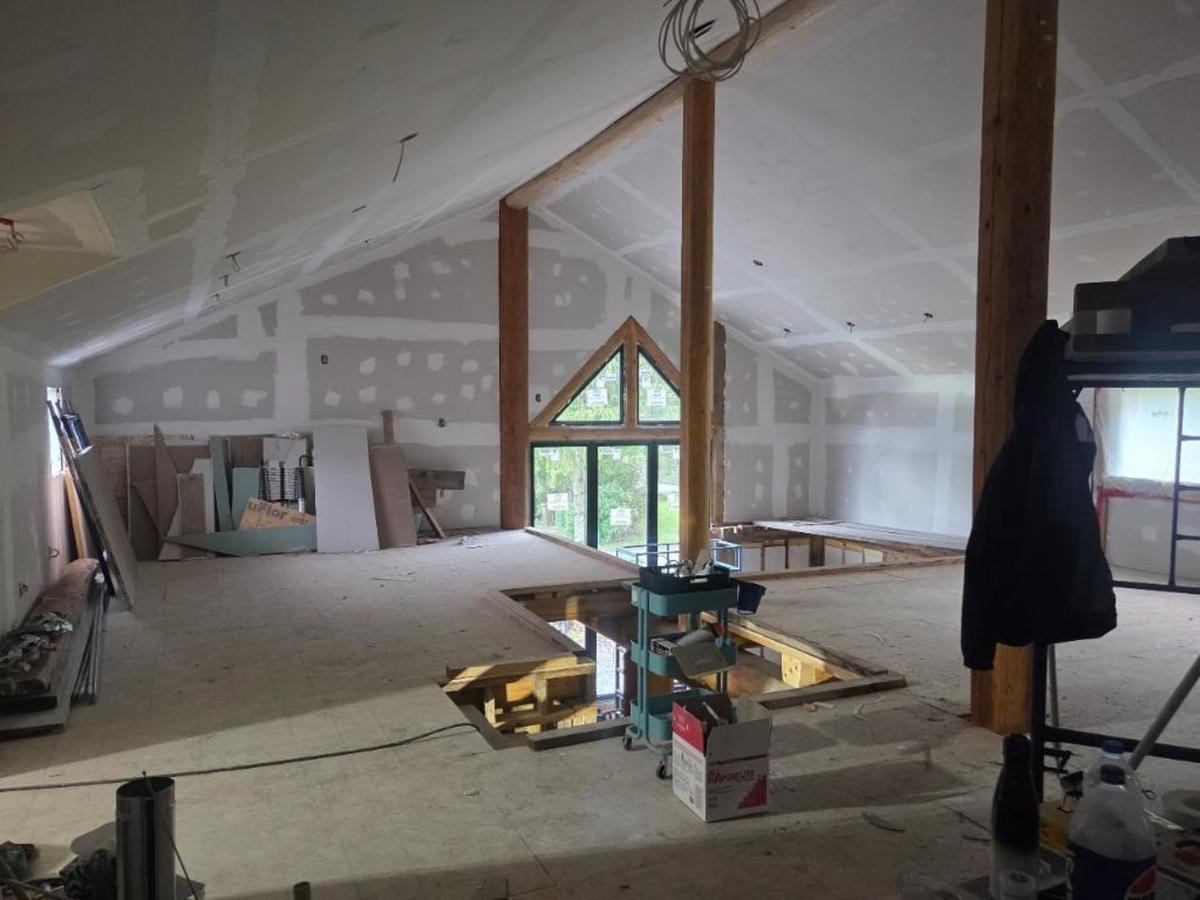 Vue de l'étage en cours de finition