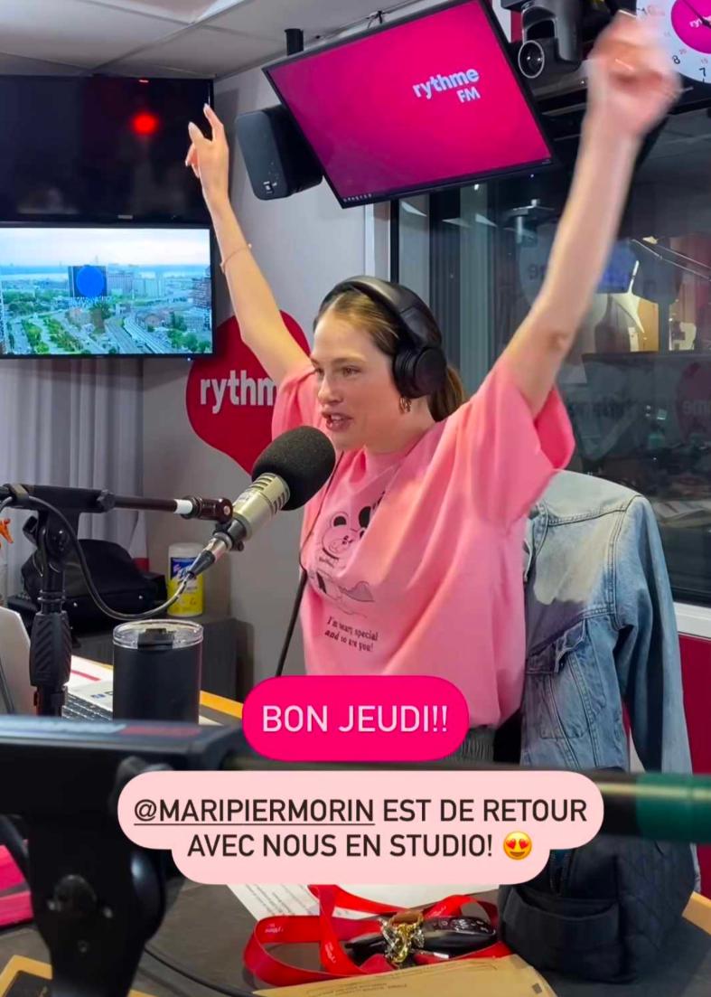 Maripier Morin dans le studio de Rythme FM