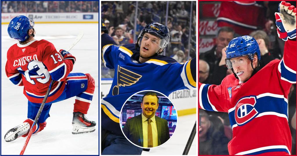 Cole Caufield, Zachary Bolduc, Patrik Laine et Anthony Marcotte