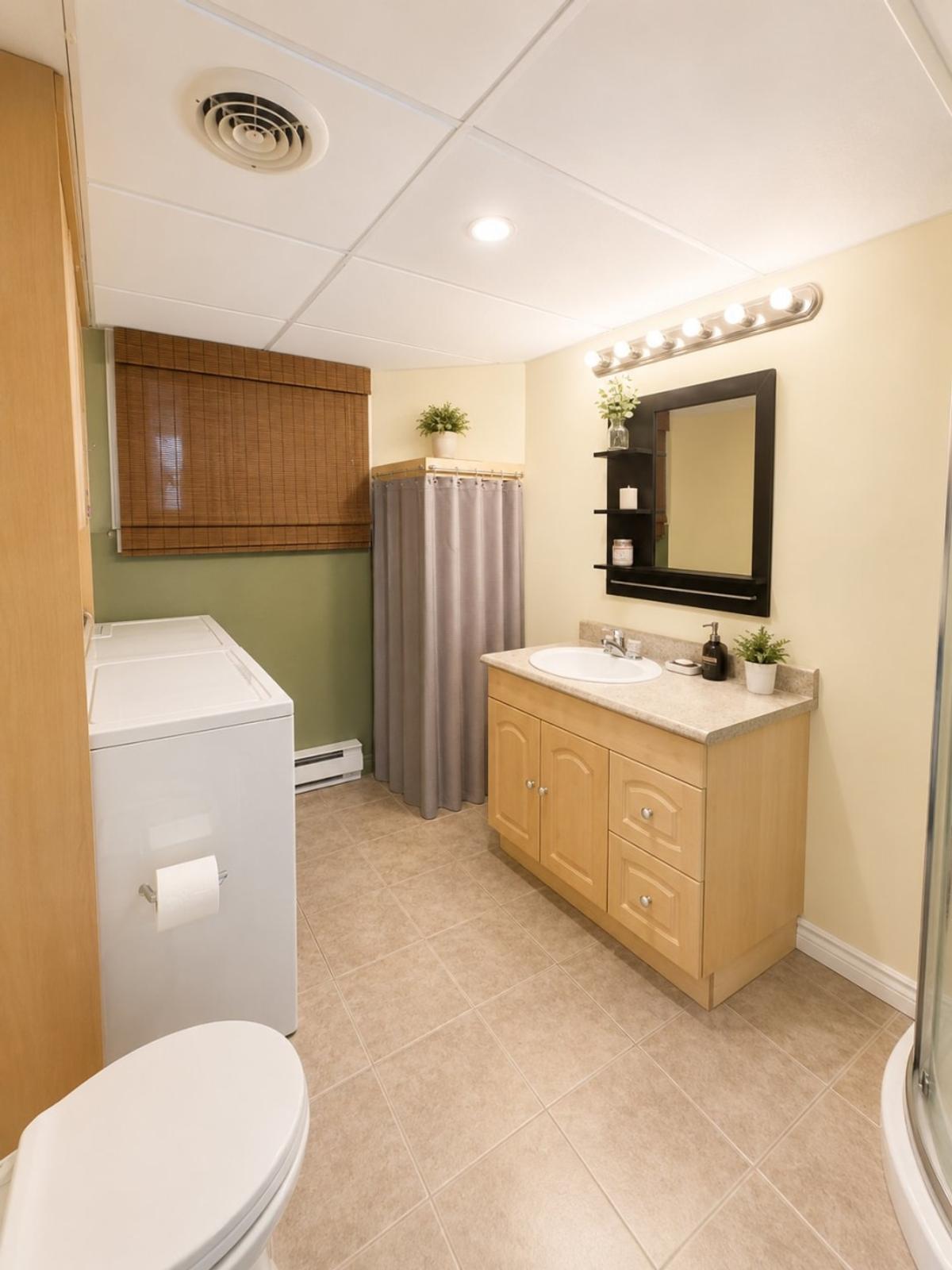 Détail de la salle de bain du sous-sol