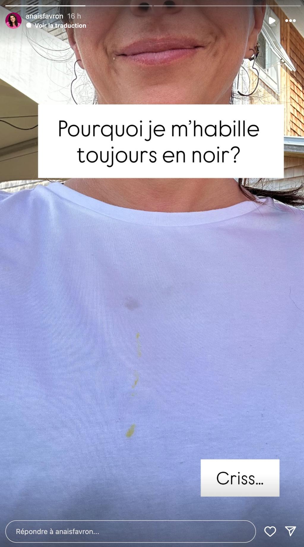 Anais Favron dévoile pourquoi elle s'habille toujours en noir 