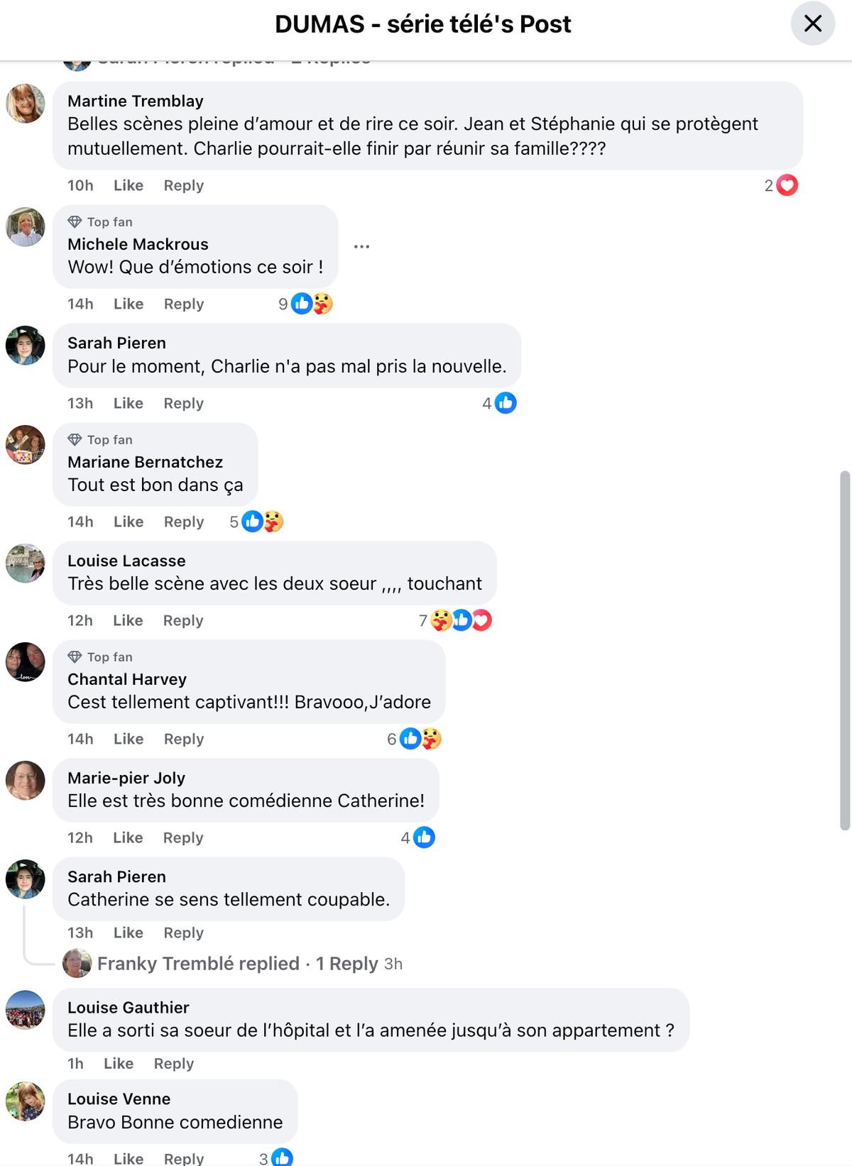 Commentaires après l'épisode de Dumas