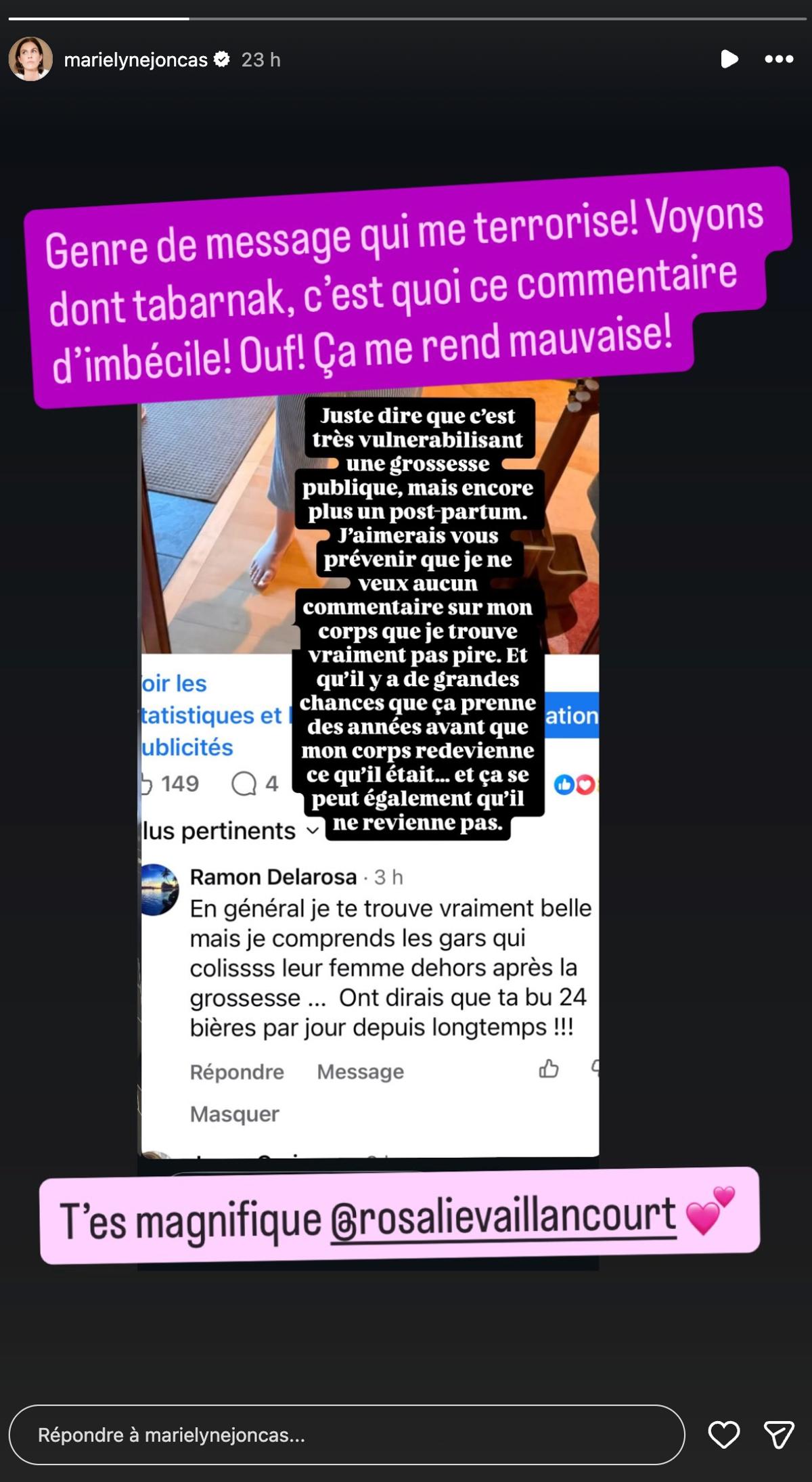 Vague d'appuis pour Rosalie Vaillancourt après un commentaire troublant