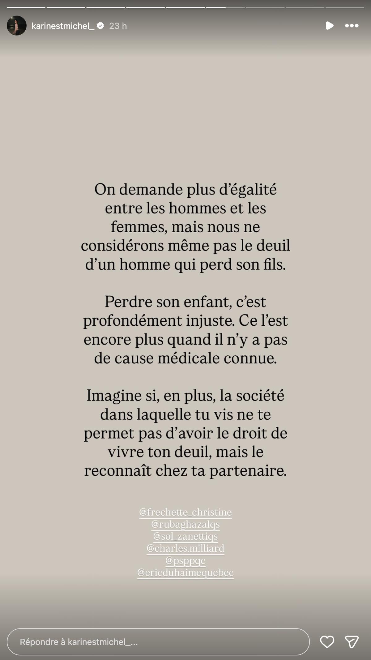 Karine St-Michel dénonce l'injustice du gouvernement envers les pères endeuillés  