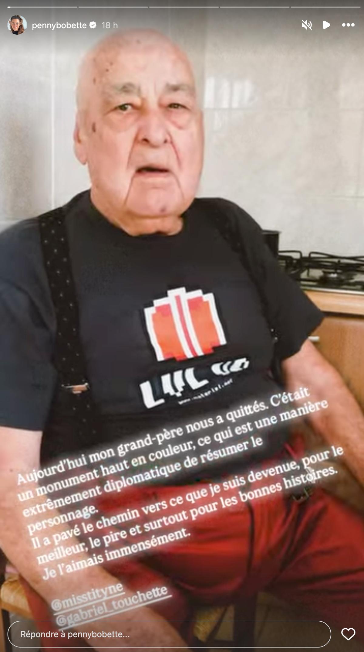 Karine Gonthier-Hyndman annonce le décès de son grand-père