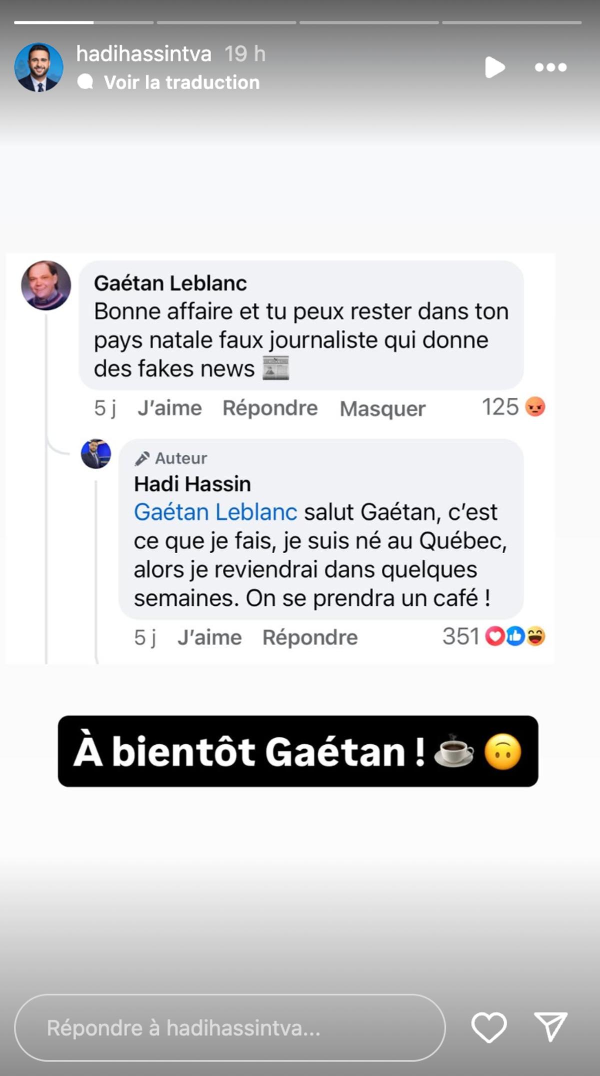 Hadi Hassin remet à sa place un internaute