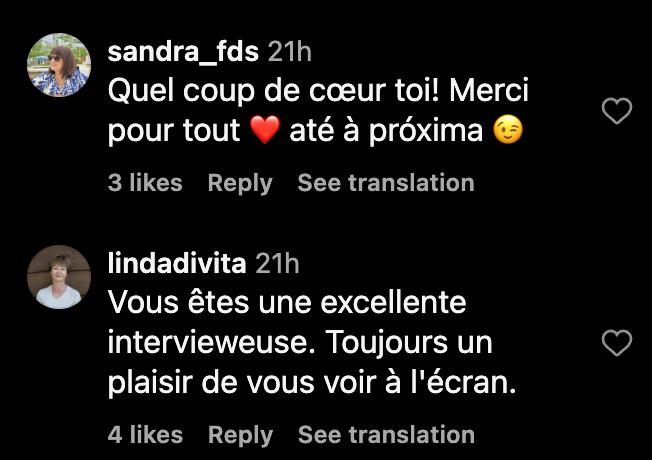 Commentaire Instagram