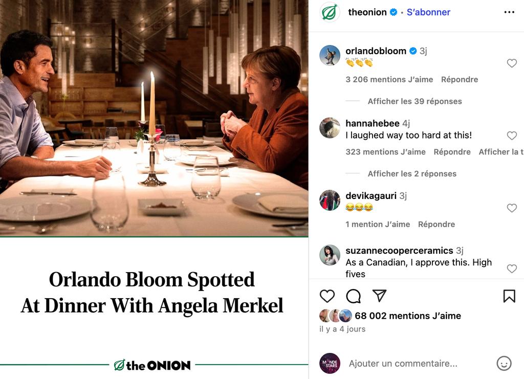 Orlando Bloom réagit à une blague l'impliquant