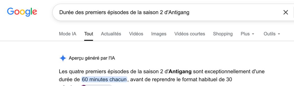 Cette information est fausse