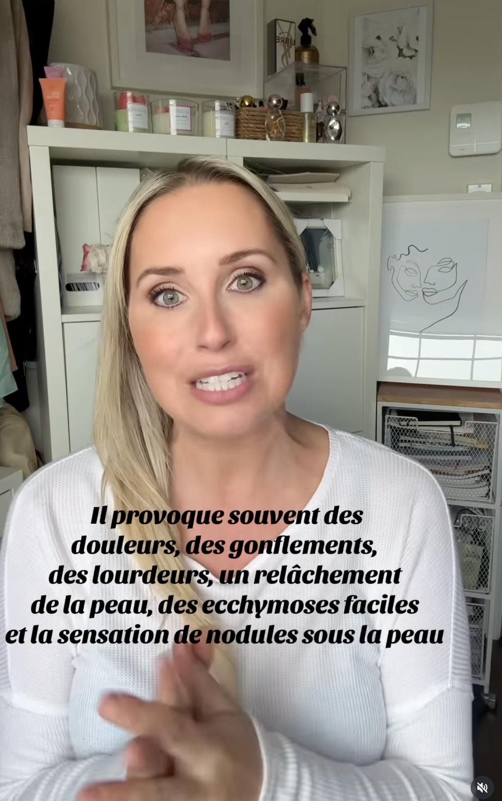 Maïka Desnoyers dans une vidéo de sensibilisation en lien avec le lipœdème