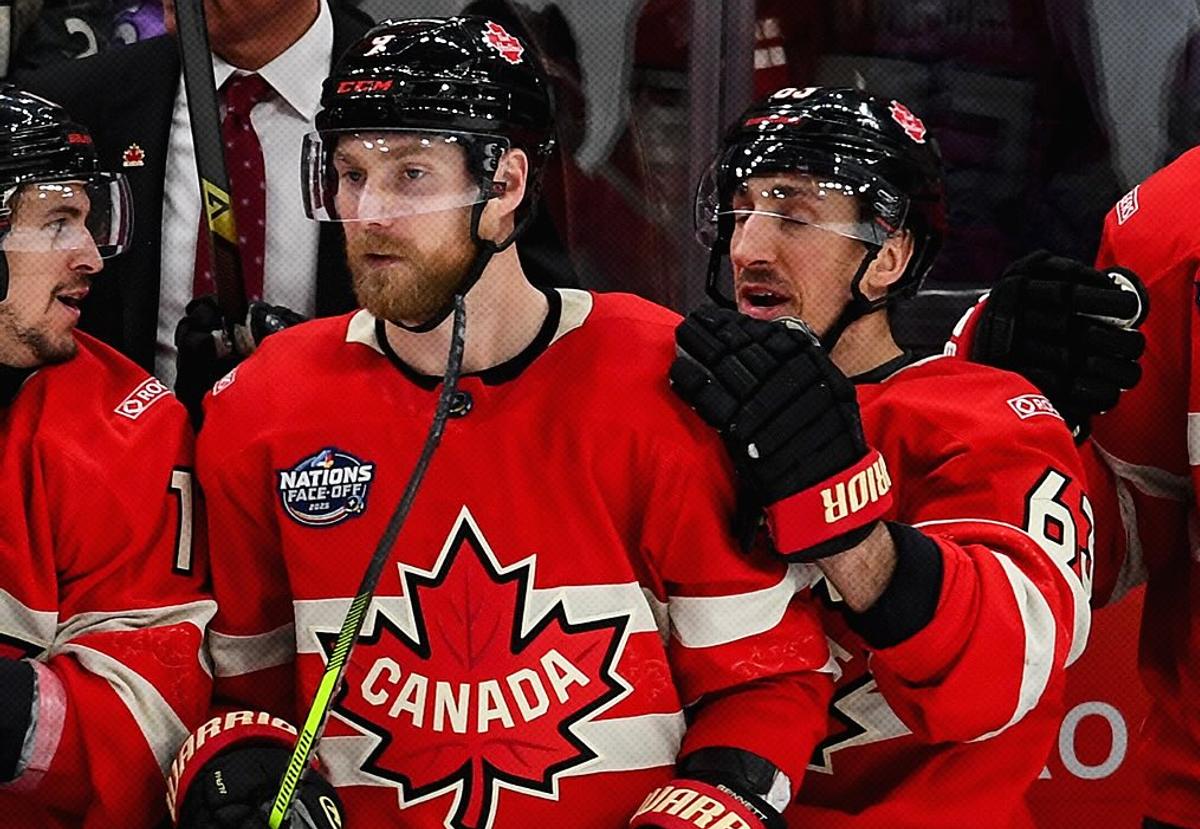 Sam Bennett and Brad Marchand 