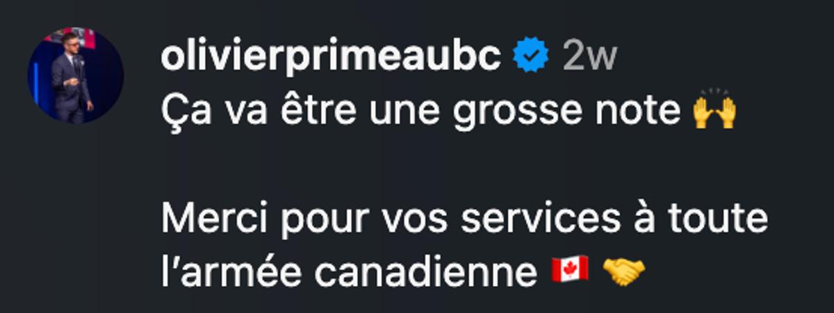 Commentaire d'Olivier Primeau