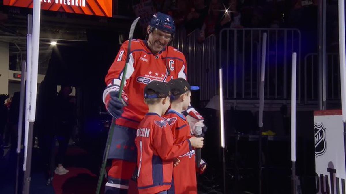 Alex Ovechkin with his sons Ilya and Sergei