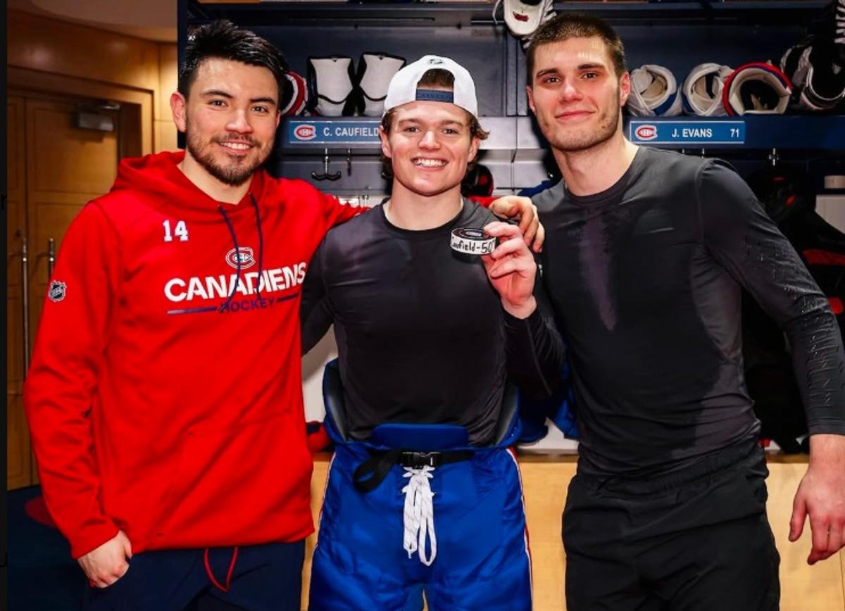Nick Suzuki, Cole Caufield, Juraj Slafkovsky