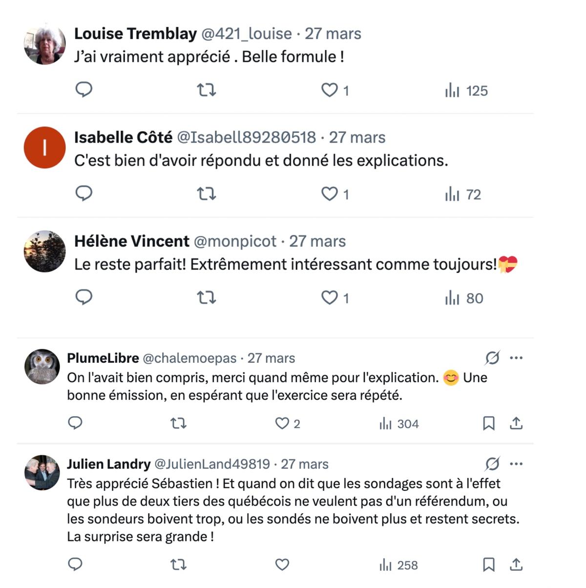 Commentaires sur X