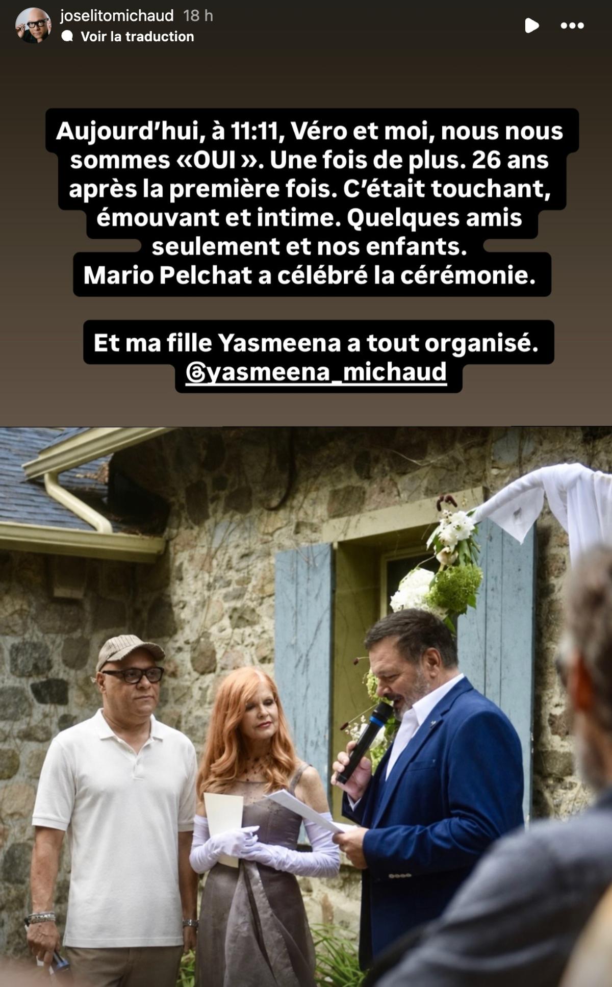 Josélito Michaud avec sa femme et Mario Pelchat