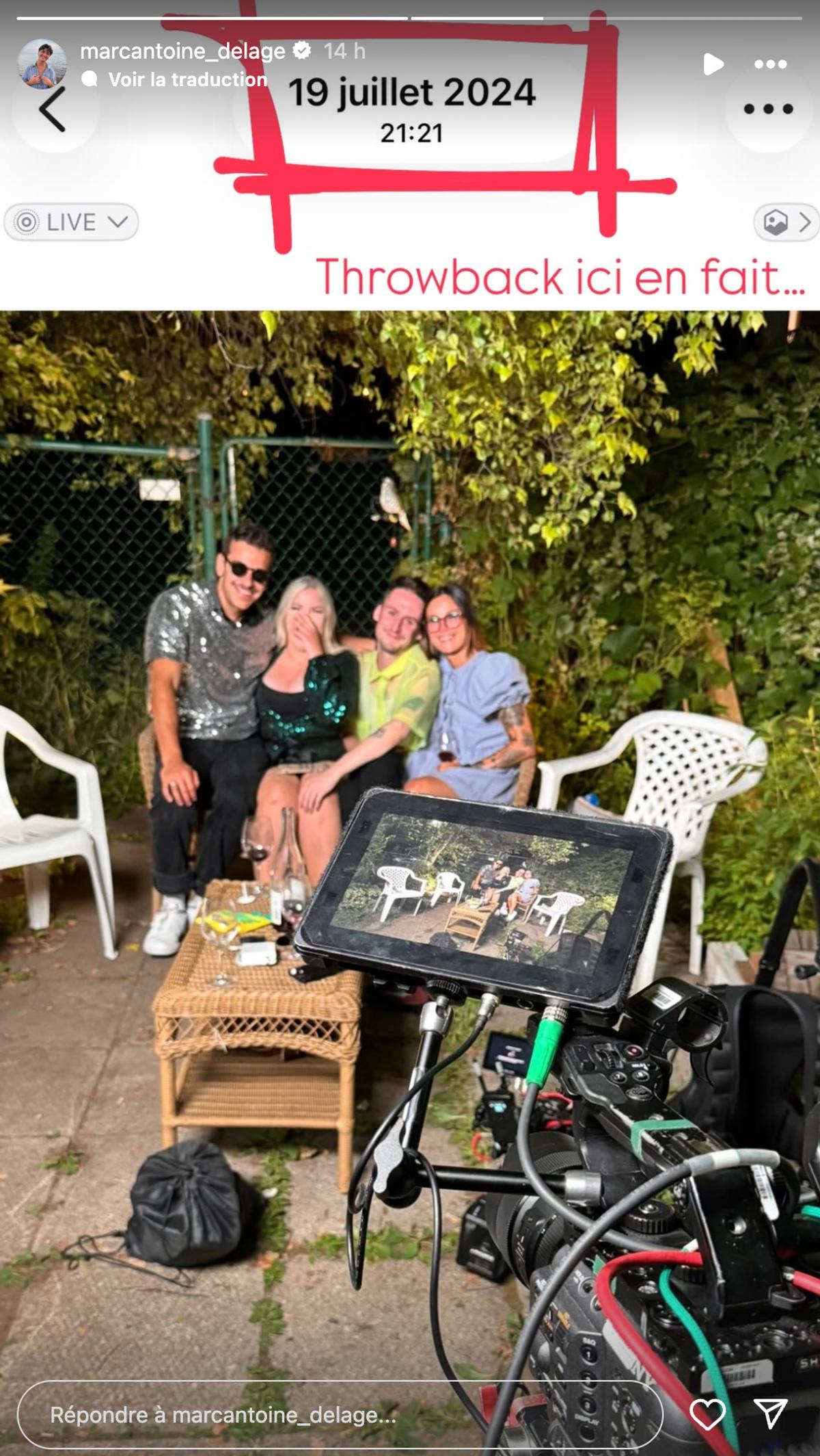 Marc-Antoine Delage lors du tournage d'Un souper presque parfait