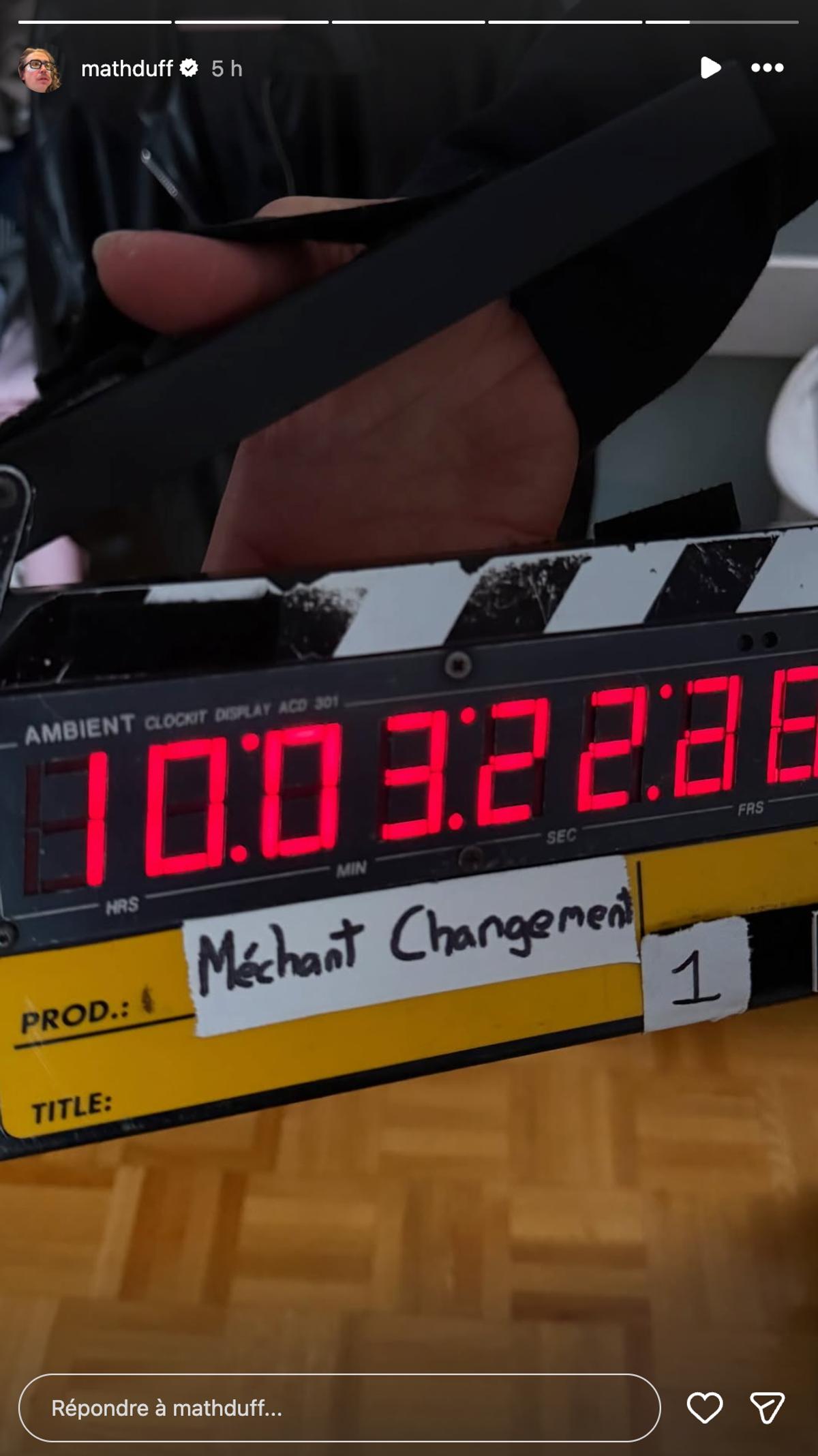 Mathieu Dufour annonce le début des tournages de «Méchant Changement»