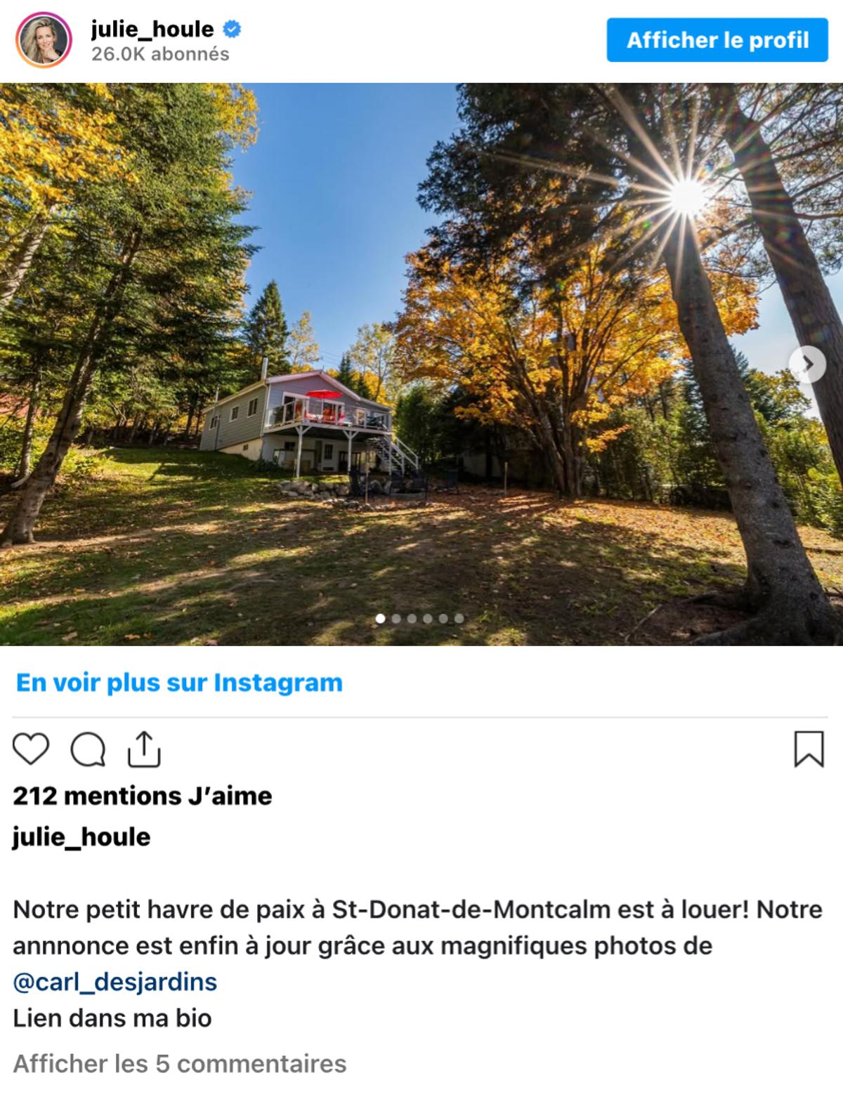 Chalet Julie Houle Insta