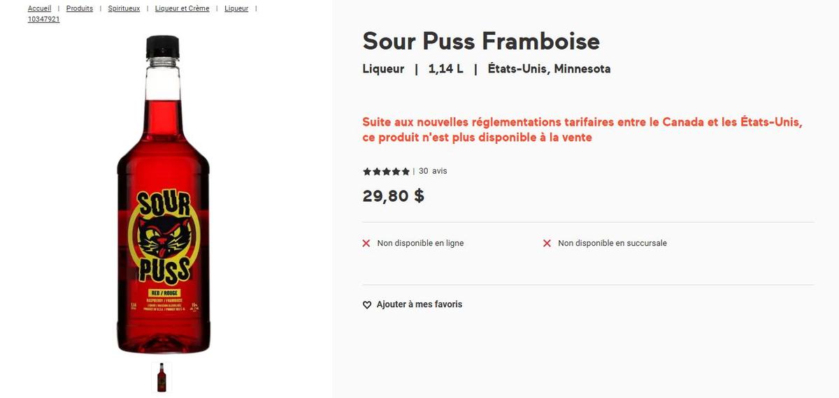 Capture d'écran - SAQ