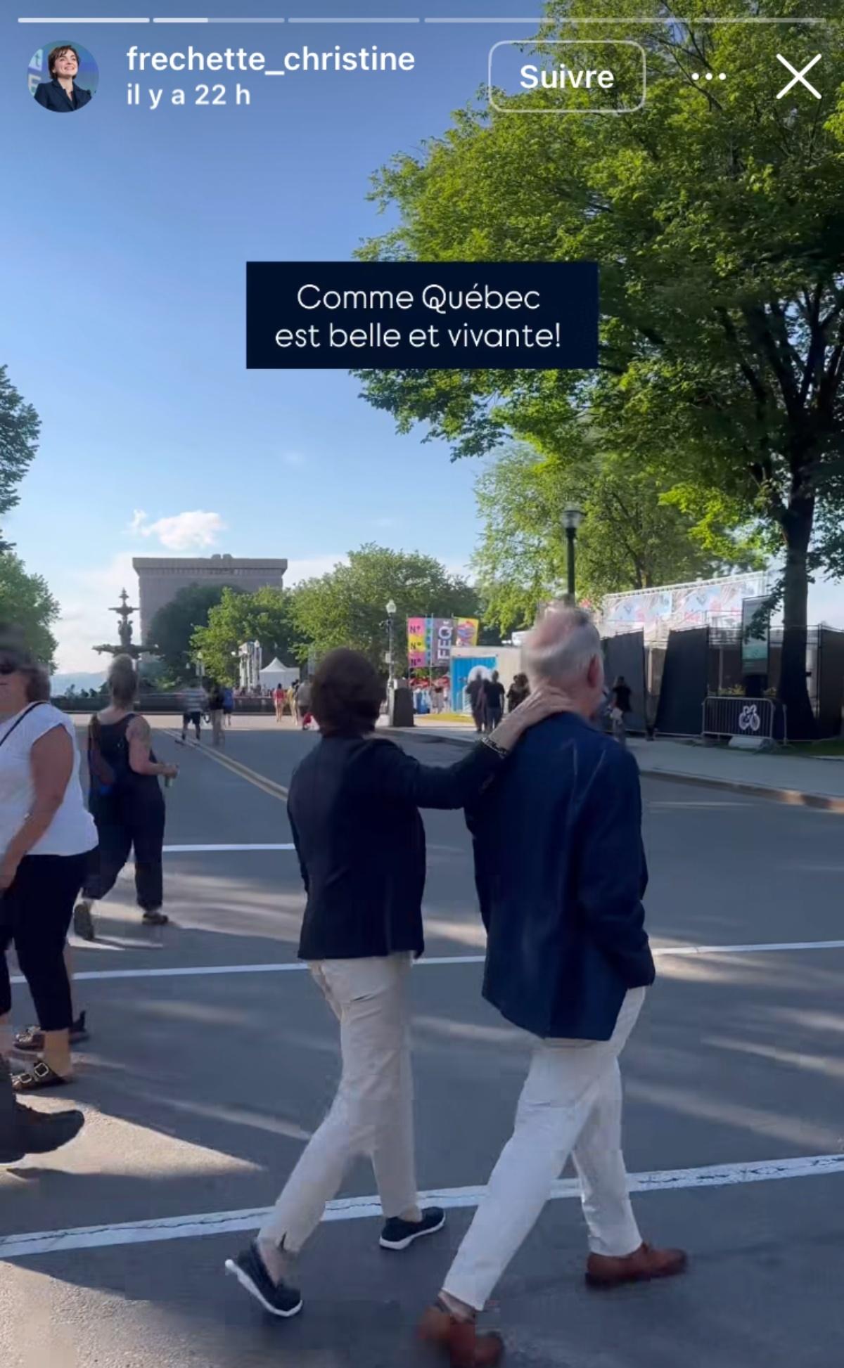 Christine Fréchette et son chum se promènent dans le Vieux-Québec
