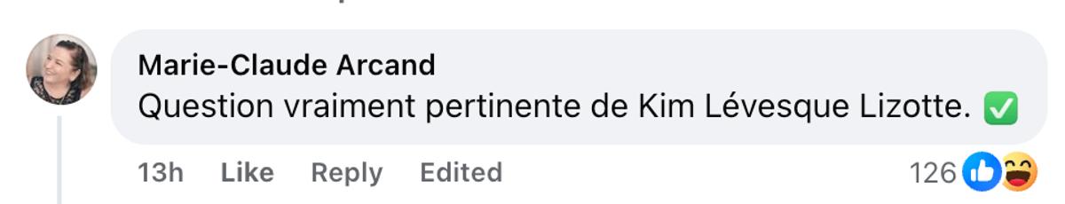 Commentaire sur Kim Lévesque Lizotte à Tout le monde en parle