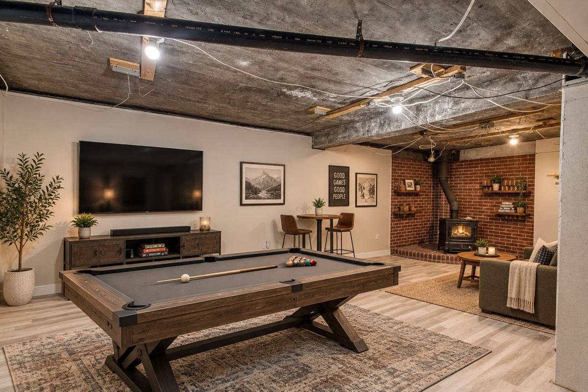 Salle de jeux au sous-sol