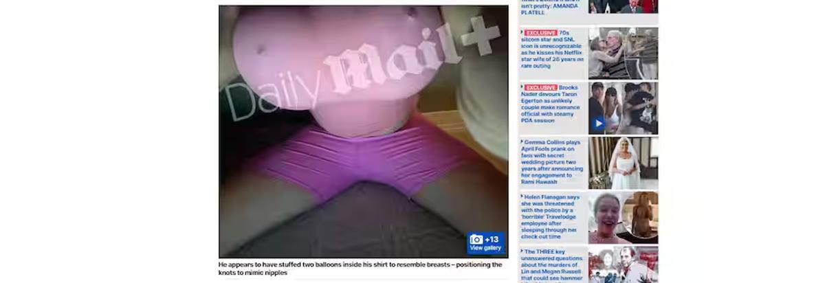 Capture d'écran du site internet du Daily Mail