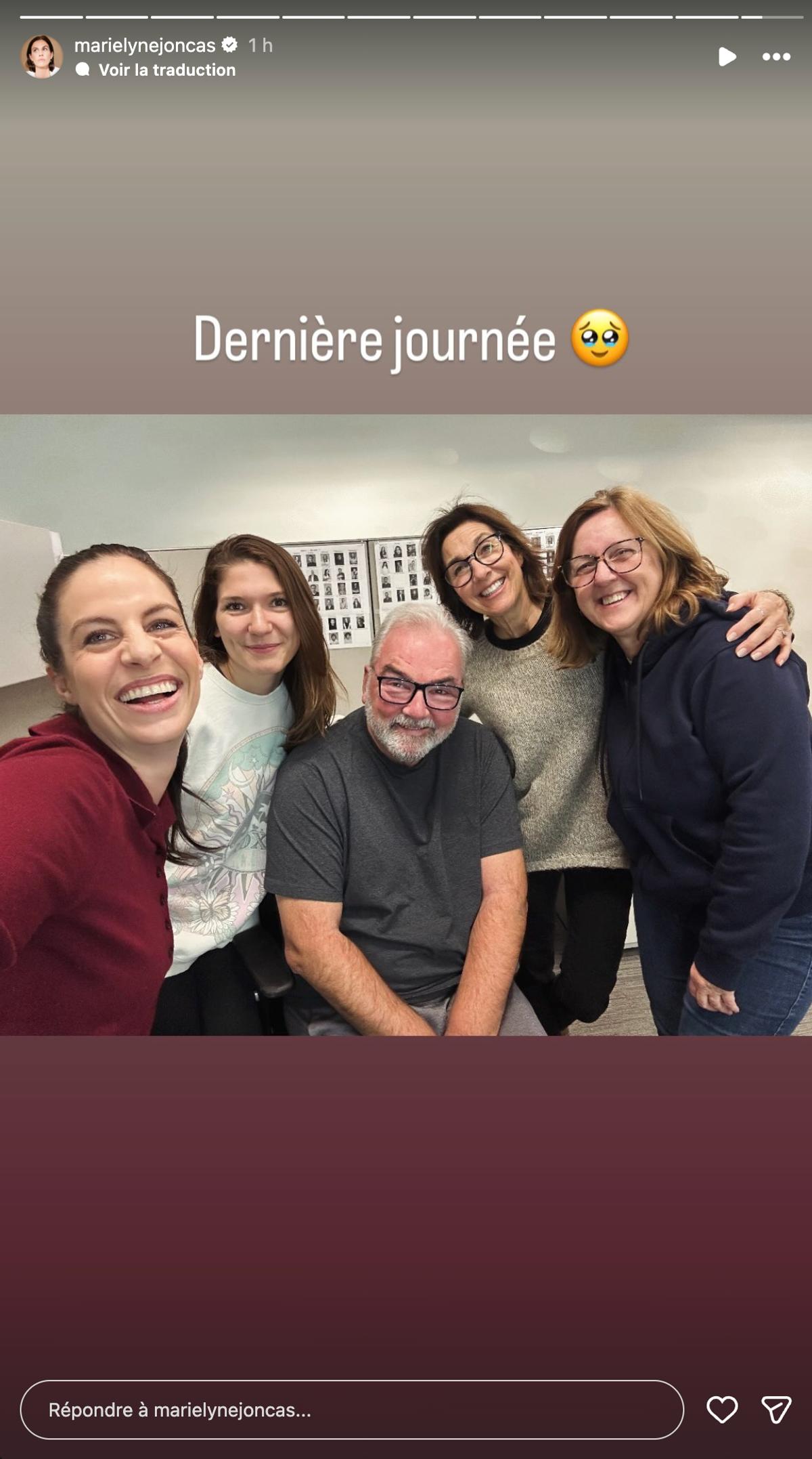 Marie-Lyne Joncas souligne le dernier jour de tournage de Dumas